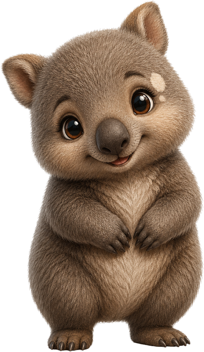 Joey, the LinkWombat baby wombat mascot